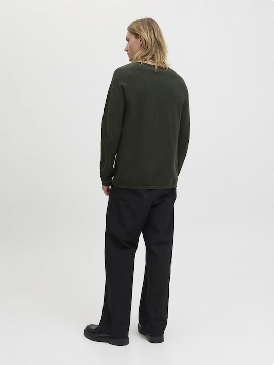 Crew Neck Langarm Pullover Grün