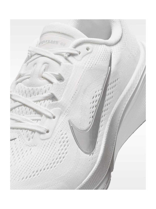 Pegasus 42 Women's Sport Shoes Running White Wolf Grey Cool Grey Metallic Silver