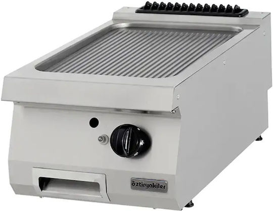 Oztiryakiler Kommerzielle Flachgrills LPG Chromplatte 40x70x28cm 7kW mit Wohnungs & Gerippten Grillplatten