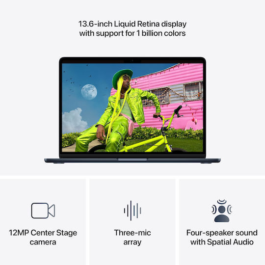 Apple MacBook Air 13.6" IPS Retina Display (M5-10-Core/16GB/1TB SSD/10-Core GPU) Midnight (GR Keyboard)