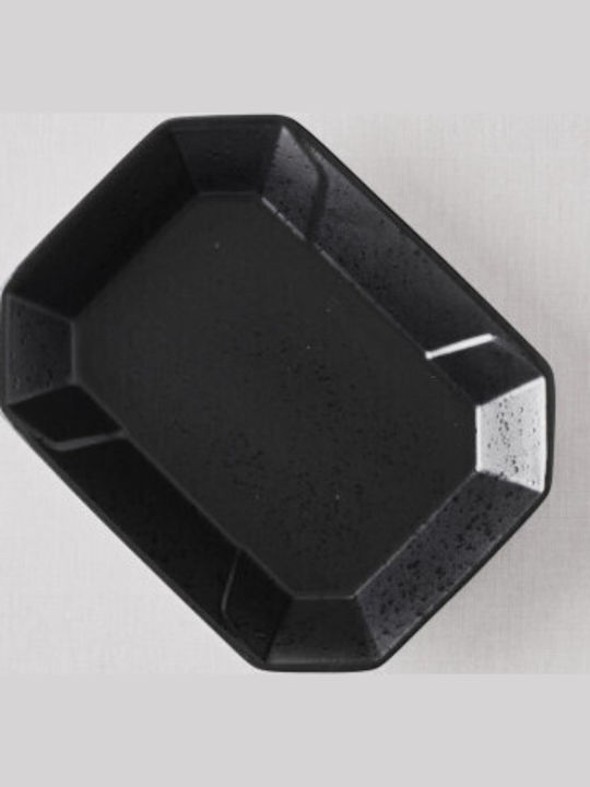 Raki Street Servierplatte Keramik Schwarz 22,3x17,3cm