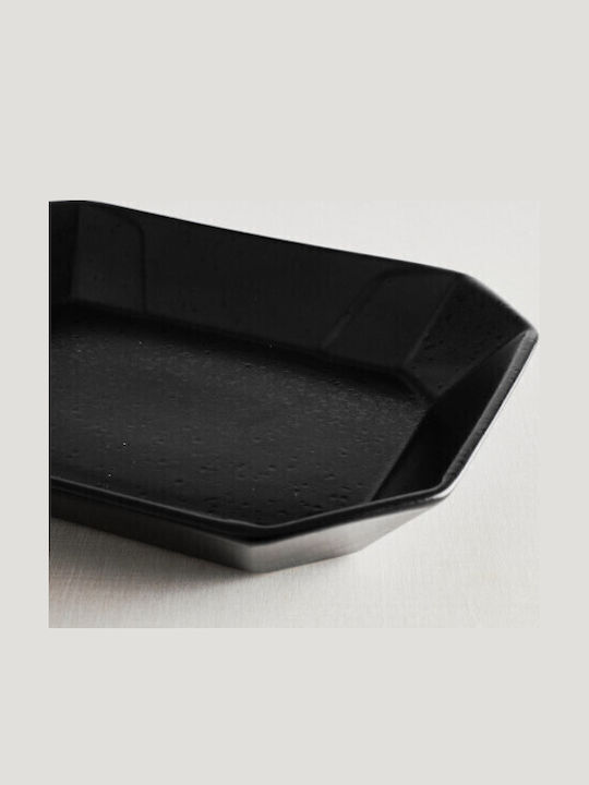 Raki Street Servierplatte Keramik Schwarz 22,3x17,3cm