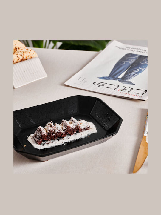 Raki Street Servierplatte Keramik Schwarz 22,3x17,3cm
