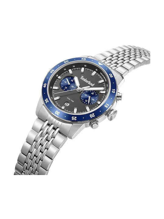 Timberland Herrenuhr 44mm Batterie mit Silber Metall-Armband