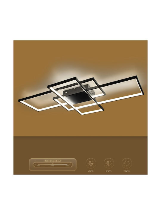 kelvo Quadra Ceiling Light 60cm Black with Integrated LED