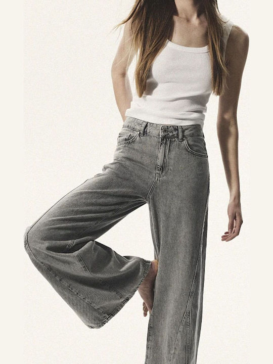 Women's Jean Pants in Wide Leg Style Gray