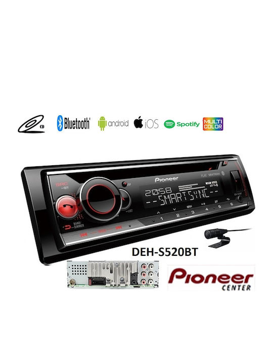 Pioneer Ηχοσύστημα Αυτοκινήτου 1DIN (Bluetooth/USB/CD) με Αποσπώμενη Πρόσοψη
