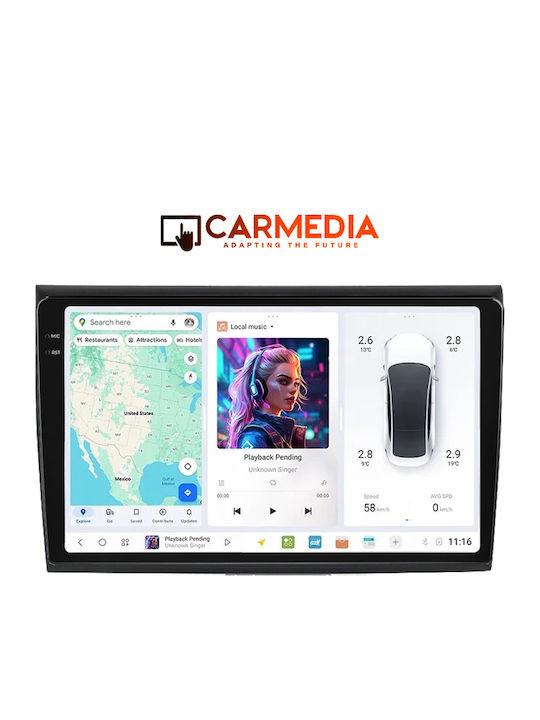 Carmedia Car Audio System for Fiat Bravo 2007 (Bluetooth/USB/WiFi/GPS/Apple-Carplay/Android-Auto) with Touch Screen 9"