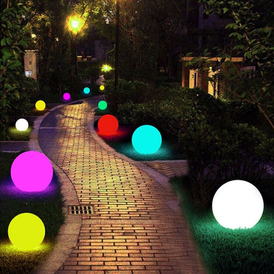 Ηλιακό Φωτιστικό Μπάλα RGB με Τηλεχειριστήριο IP65 30x30εκ.