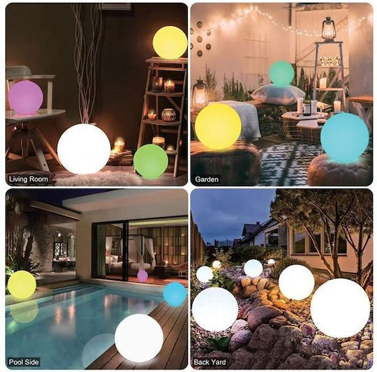 Solar Light Ball RGB with Remote Control IP65 20x20cm