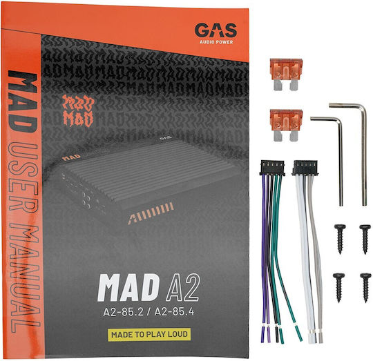 Gas Audio Power Amplificator Auto MAD A2-85.4 4 canale (Clasa A/B)