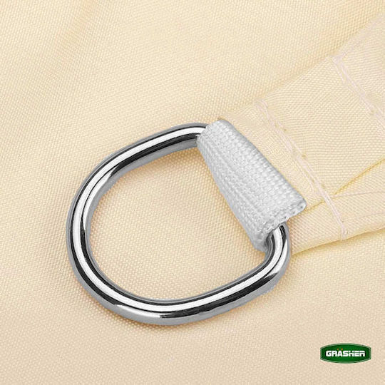 Grasher Square Shade Sail Ecru With Hoops & With PU Coating 3x4m 180gr/m²
