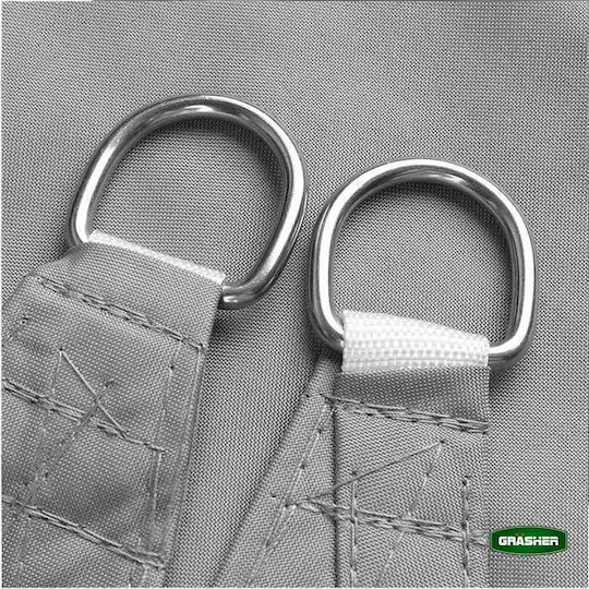 Grasher Square Shade Sail Gray With Hoops & With PU Coating 3x4m 180gr/m²
