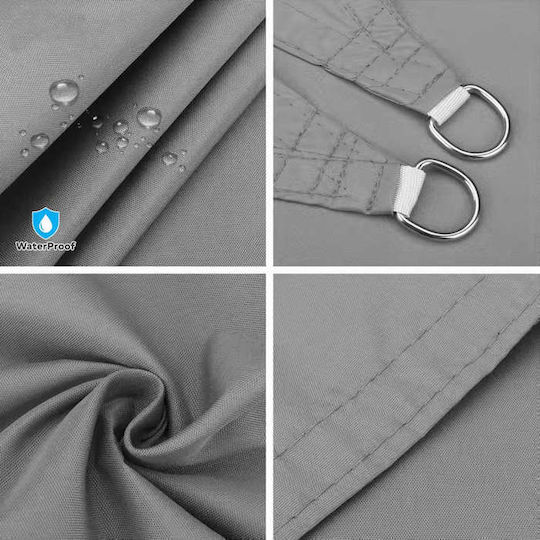 Grasher Square Shade Sail Gray With Hoops & With PU Coating 3x4m 180gr/m²