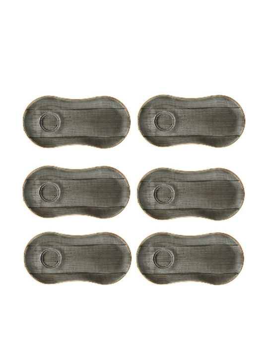 Bonna Space Platou De Servire Din Porțelan Gri 25x12cm Bonna Space Platou De Servire Din Porțelan Gri 25x12cm