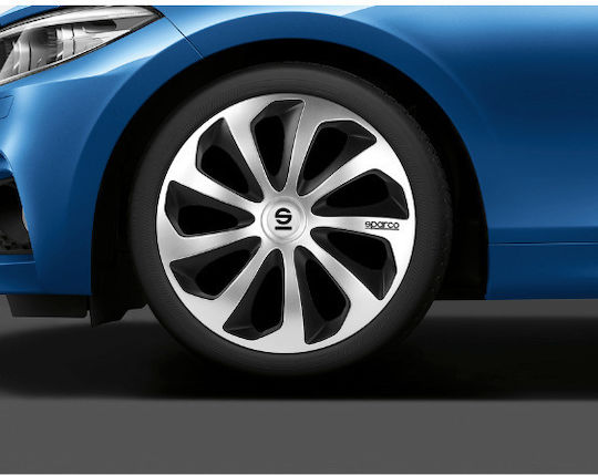 Sparco Комплект тапи за колела на автомобил Sicilia CS5 4бр 14" Сребрист