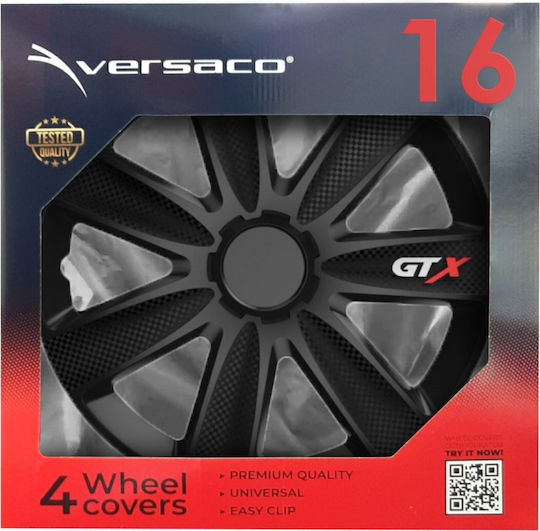 Versaco Car Hubcap Set Gtx 16" 4pcs Black