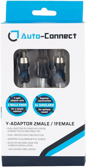 Twisted Rca Cable High Quality 0,3m Y-adaptor 2 Female 1 Male Auto-connect 720rcayl3m Ζευγος