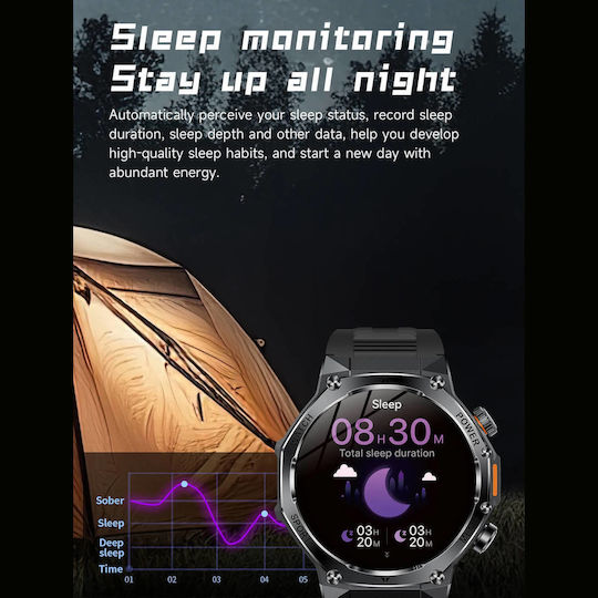 Microwear AK82 Smartwatch (Grey Silicone)