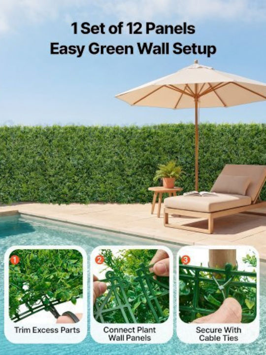 Vevor Artificial Foliage Panel 50.8x50.8cm 12pcs