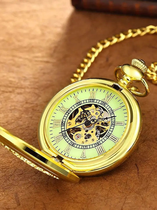 Herren Uhr 45mm Taschen Batterie Gold