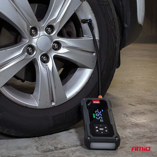 Amio Преносим Стартер за Батерия 4 в 1 Тип Jump Starter Компресор за Въздух Led Светлина Powerbank Работно Напрежение 12v Капацитет 72ah 600a За Леки Автомобили 1 Бр 04674/am 04674/am