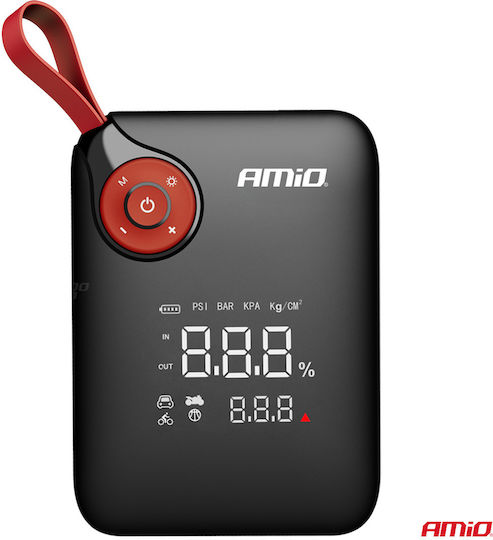 AMiO Portable Car Battery Starter 7200mAh with Pump Flashlight USB Power Bank 12V