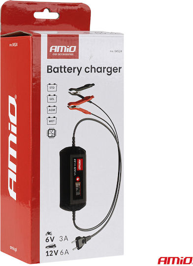 AMiO Φορτιστής Μπαταρίας Αυτοκινήτου 6/12V
