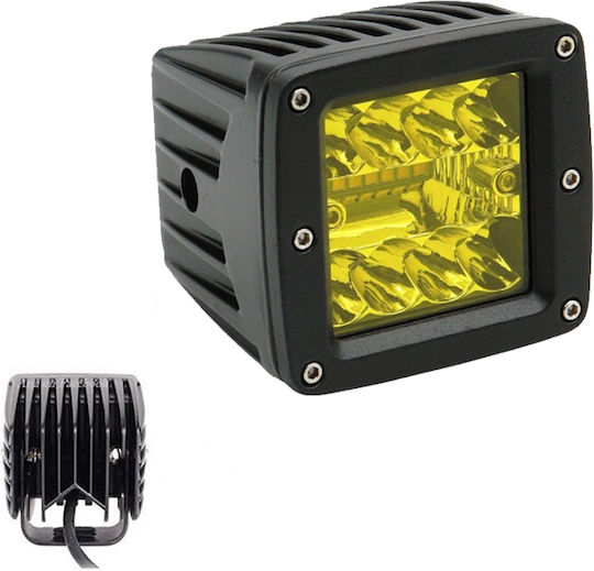 Raistar Square Car Headlight LED 12V 3W 8cm With Yellow Lighting 1 Piece