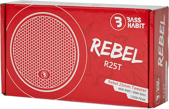 Bass Habit Tweeter Αυτοκινήτου Στρογγυλό 92dB R25T
