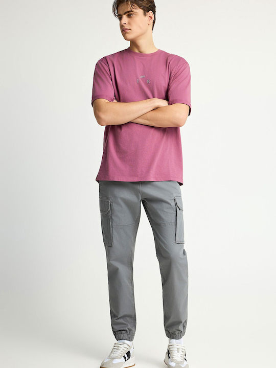 Funky Buddha Cargo Elastic Trousers in Regular Fit Gray