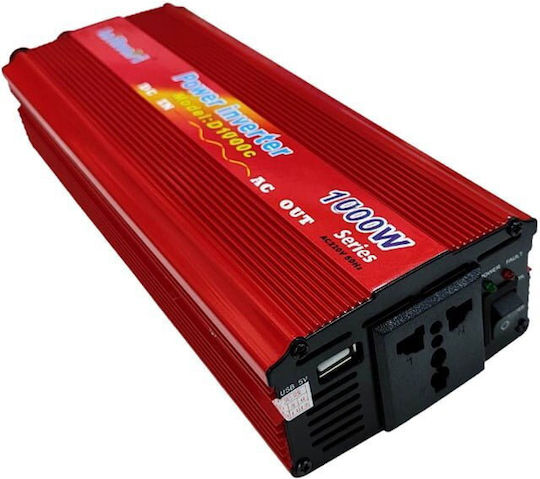 Lairunh Invertor Auto Modificat Sine Wave 1000W pentru Convertirea 12V DC în 220V AC cu 1xUSB