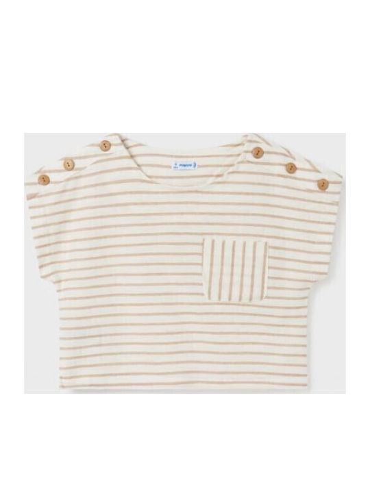 Παιδικό Crop Top Κοντομάνικο Μπεζ
