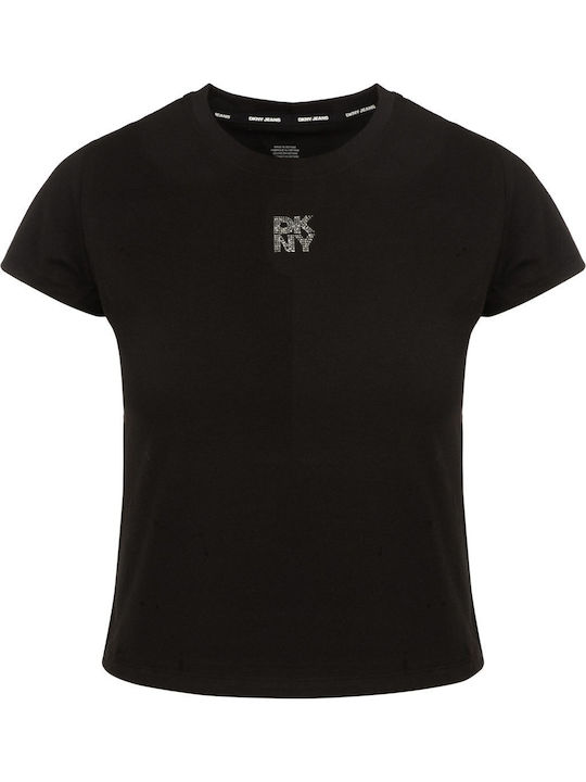 Women's Cotton Short Sleeve Black Blouse