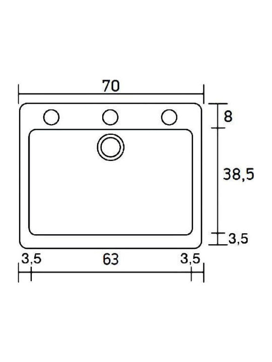 Sanitec 338 Classic Drop-In Kitchen Sink from Liquid Granite 70x50cm Brown