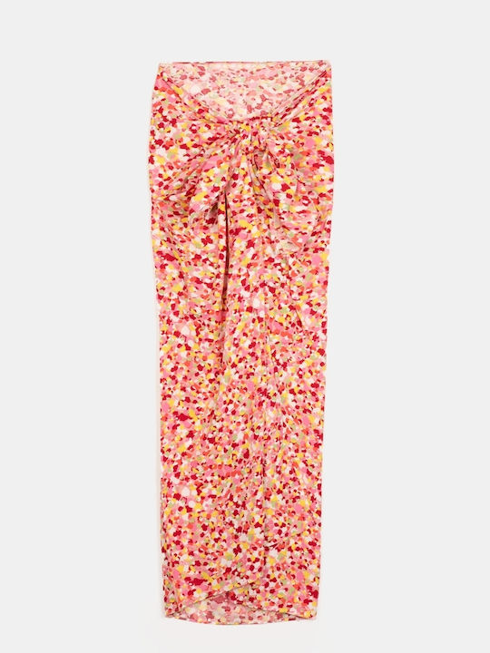 Sarong Φούστα Παρεό Μέγεθος One Size Pink Yellow Print
