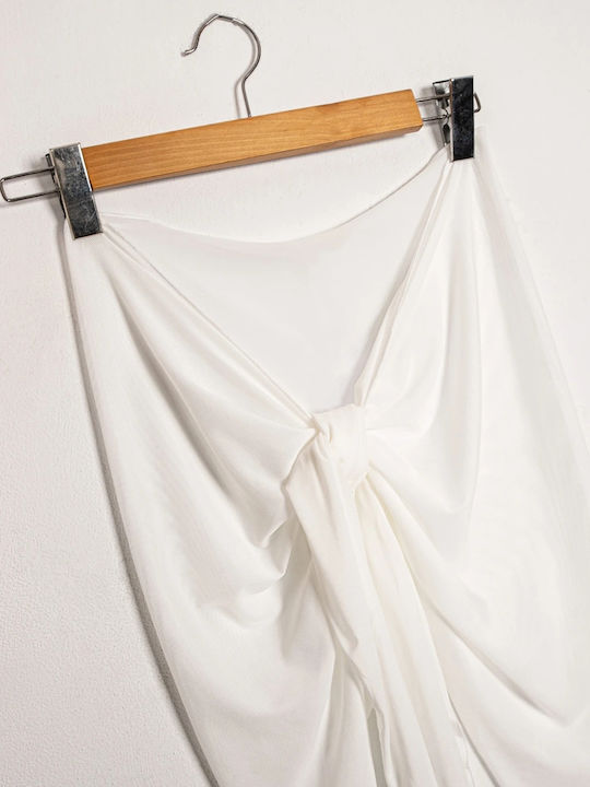 Short Elastic Net Pareo Size One Size White