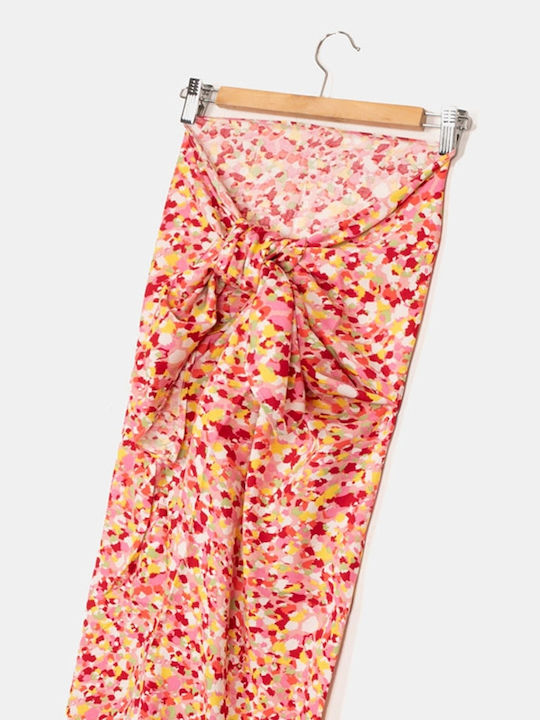 Sarong Φούστα Παρεό Μέγεθος One Size Pink Yellow Print