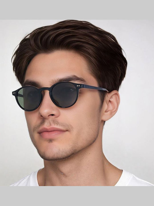 Polareye Unisex Sunglasses with Black Horn-Rimmed Frame and Black Polarized Lens ATR9049