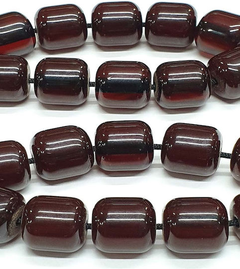 Roloi Komboloi Worry Beads with 21 Beads Made of Mastic Length 37cm Burgundy
