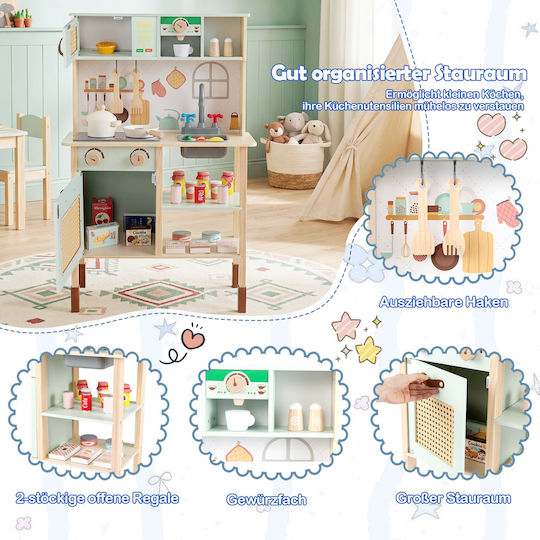 Costway Wooden Kids Kitchen for 3+ Years