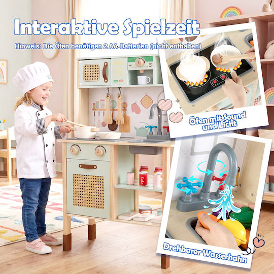 Costway Wooden Kids Kitchen for 3+ Years