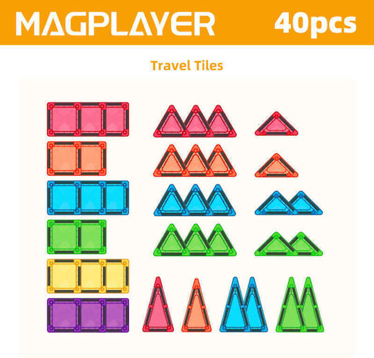 Magplayer Μαγνητικό Παιχνίδι Κατασκευών για Παιδιά 3+ Ετών
