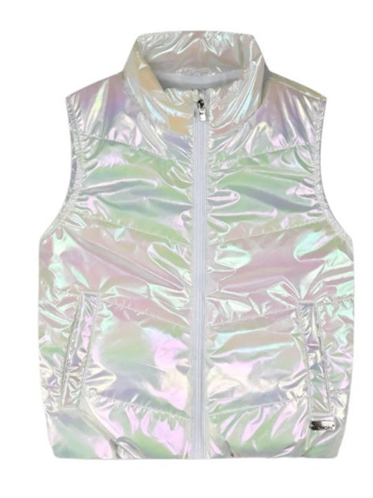 Kids Casual Sleeveless Jacket Silver