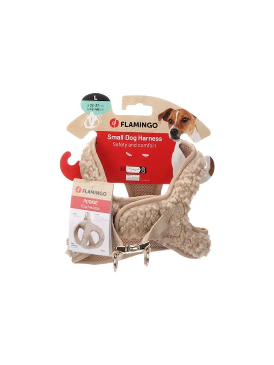 Flamingo Σαμαράκι Σκύλου – Harness Step&go Pookie Beige L 32-37cm 42-46cm