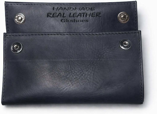 Gk Shoes Leder Tabaktasche Handgefertigt mit Magnetverschluss 10x16,5cm Tabak Schwarz