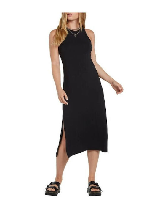 Stonelight Dress Summer Midi Dress with Tearing Black B1312615 BLK