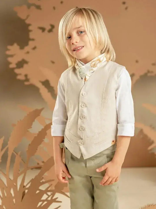 Baby Bloom Baby Bloom Baptism Suit with Vest for Boys Beige