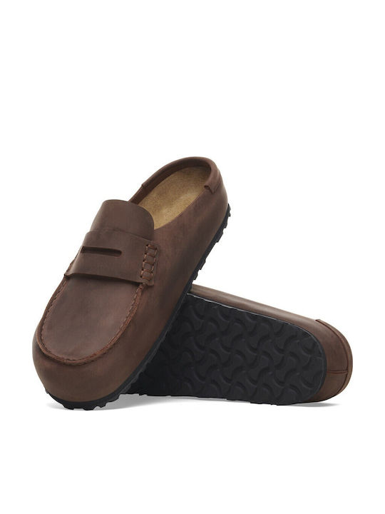Birkenstock Women's Leather Anatomic Clogs Brown