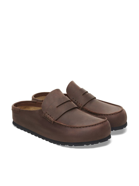 Birkenstock Women's Leather Anatomic Clogs Brown